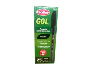 CANETA ESFEROGRAFICA GOLLER GOL C/25 - PRETA- G-6175