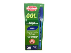 CANETA ESFEROGRAFICA GOLLER GOL C/25- AZUL G-6174
