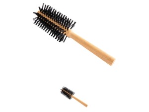 ESCOVA DE CABELO DIELU MADEIRA REDONDA