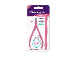 ALICATE CUTICULA MERHEJE C/ESPATULA-ROSA